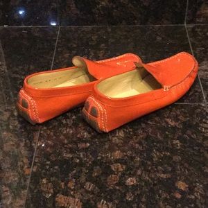 Orange Patent Leather Cole Haan Driving Shoes